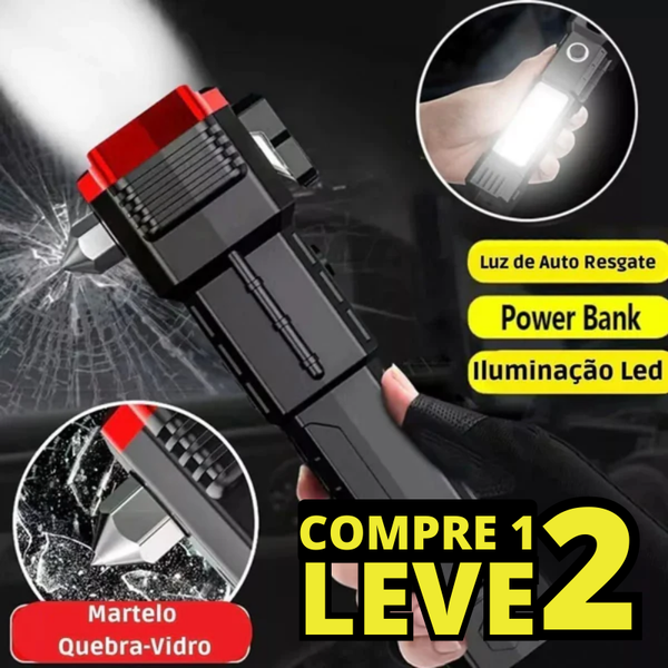 Lanterna Tática 4 em 1 com Powerbank Integrado - PAGUE 1 LEVE 2