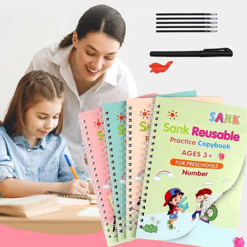 Cadernos de Caligrafia Mágicos - Kit com 4 Cadernos
