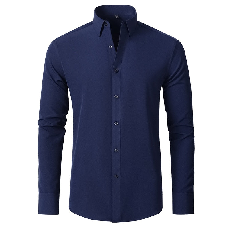 Camisa Social Masculina Seda Gelo - Anti Amassado + Brinde