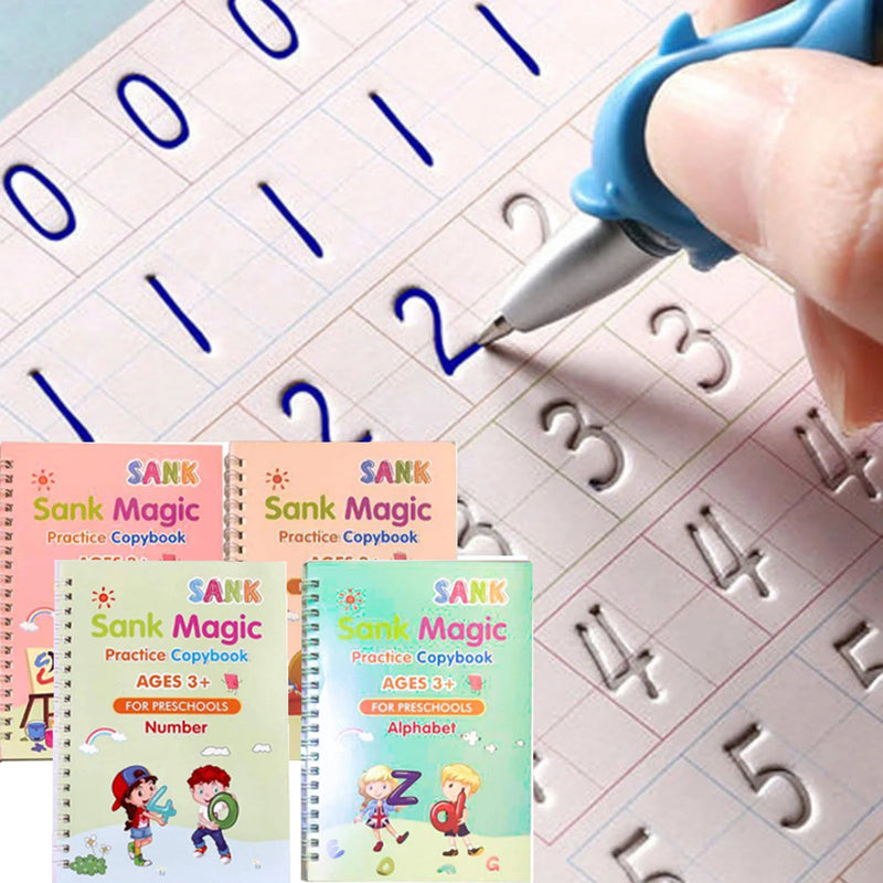Cadernos de Caligrafia Mágicos - Kit com 4 Cadernos
