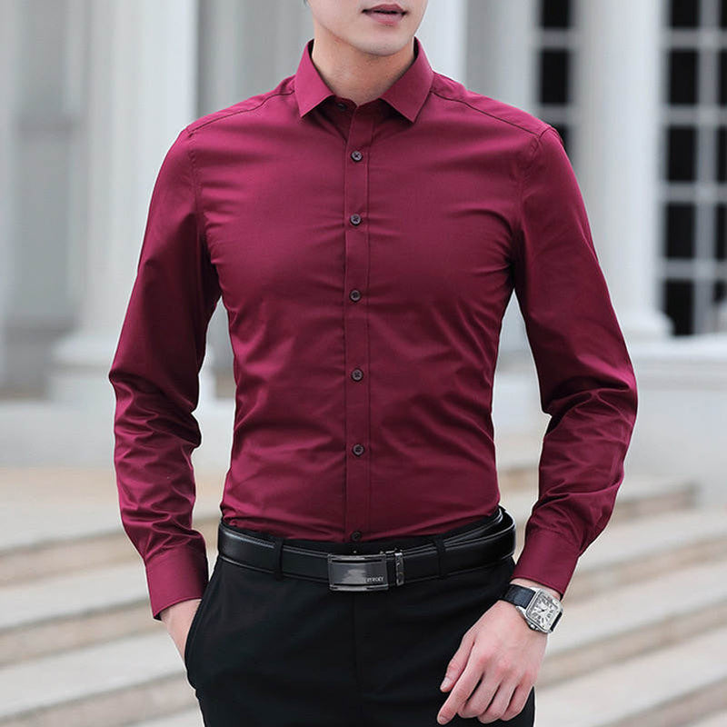 Camisa Social Masculina Seda Gelo - Anti Amassado + Brinde