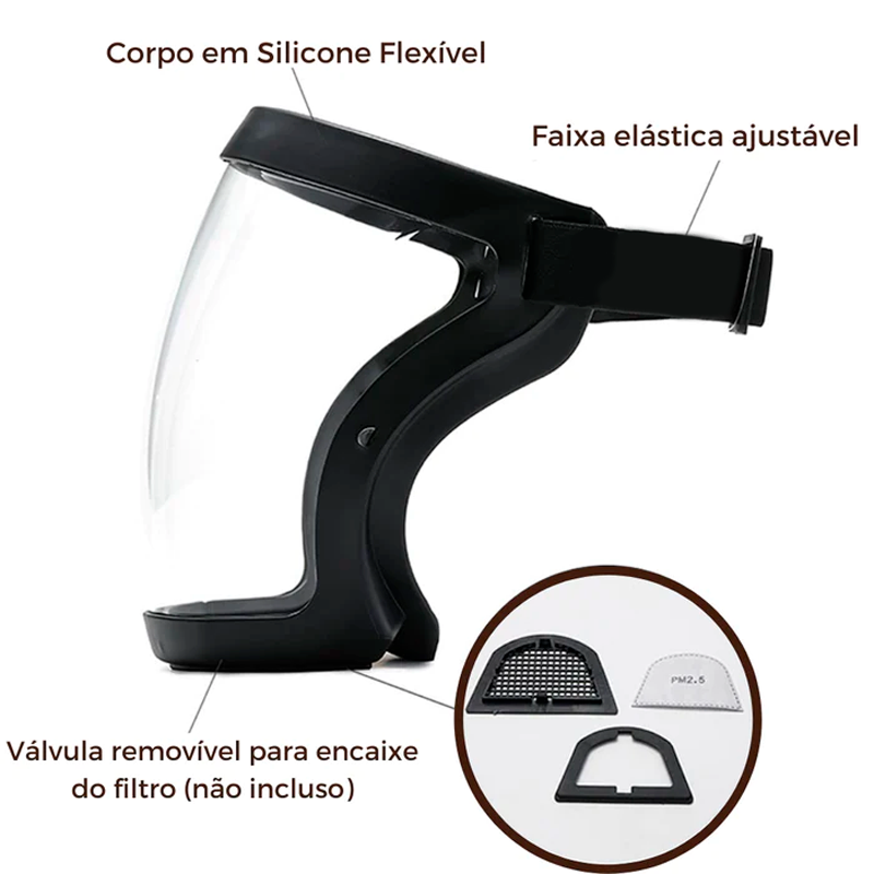 Máscara Protetora Facial de Acrílico Reforçado - ProtectMask