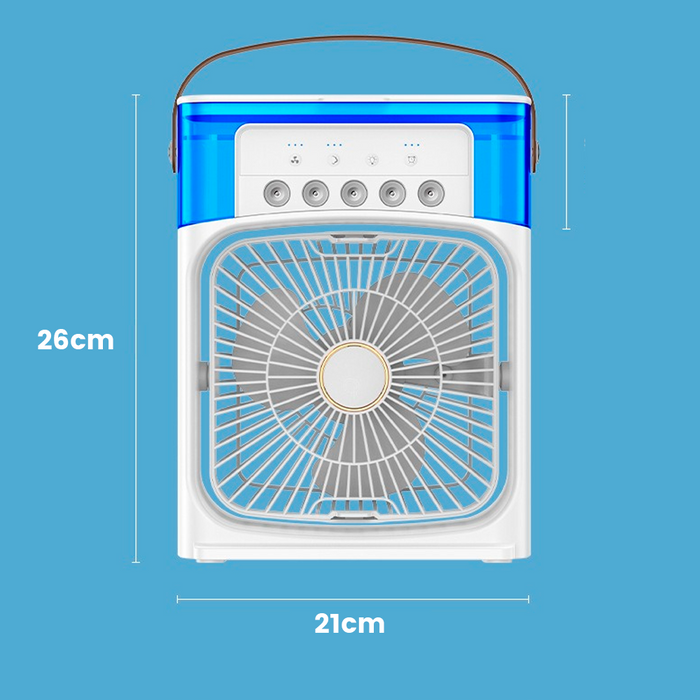 Mini Ventilador e Umidificador de Ar Portátil 4 em 1