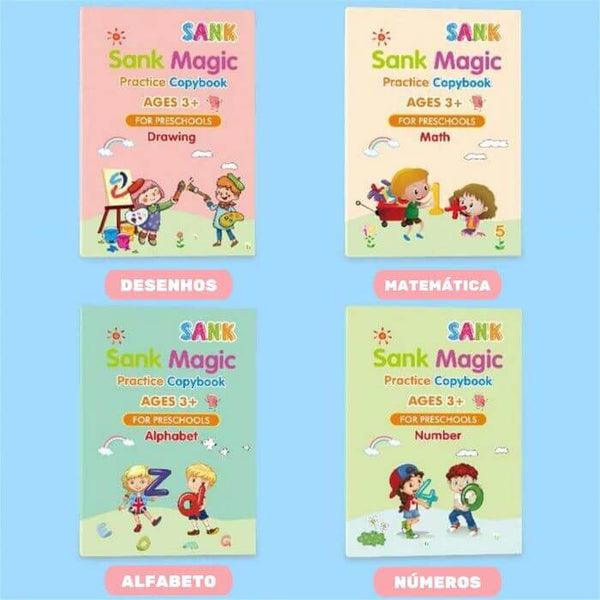 Cadernos de Caligrafia Mágicos - Kit com 4 Cadernos