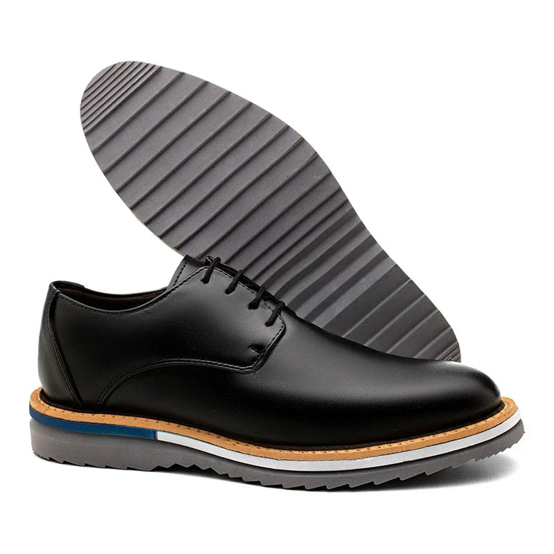 Sapato Casual Derby Tratorado Comfort Classic