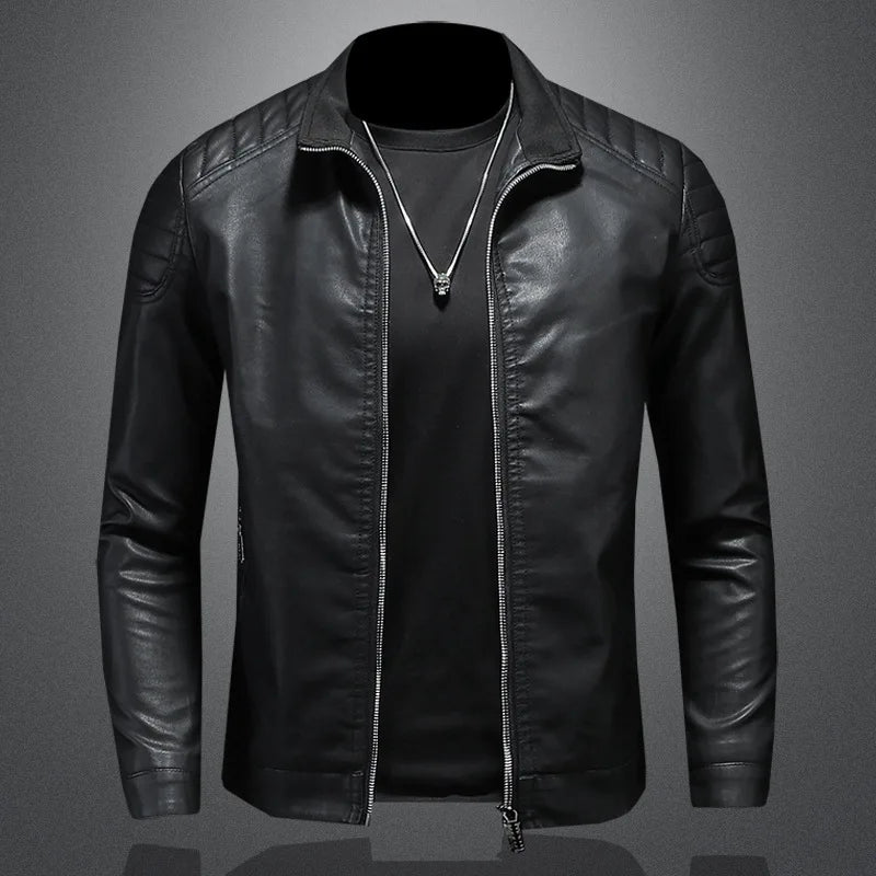 Jaqueta de Couro Motociclista Masculina Bellvian - BL126