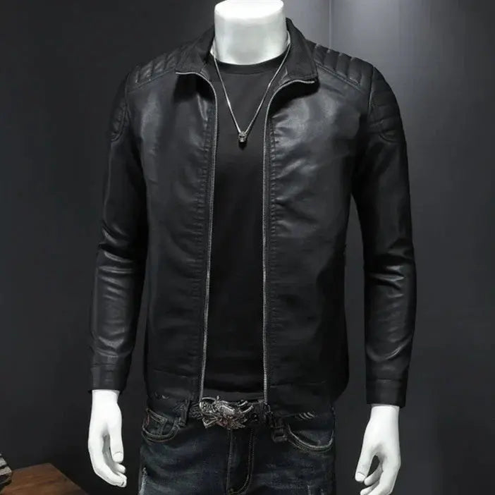 Jaqueta de Couro Motociclista Masculina Bellvian - BL126