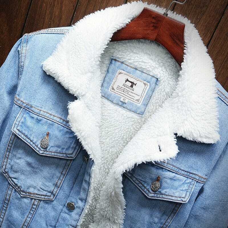 Jaqueta Jeans Masculina Forrada em Lã Bellvian - BL154