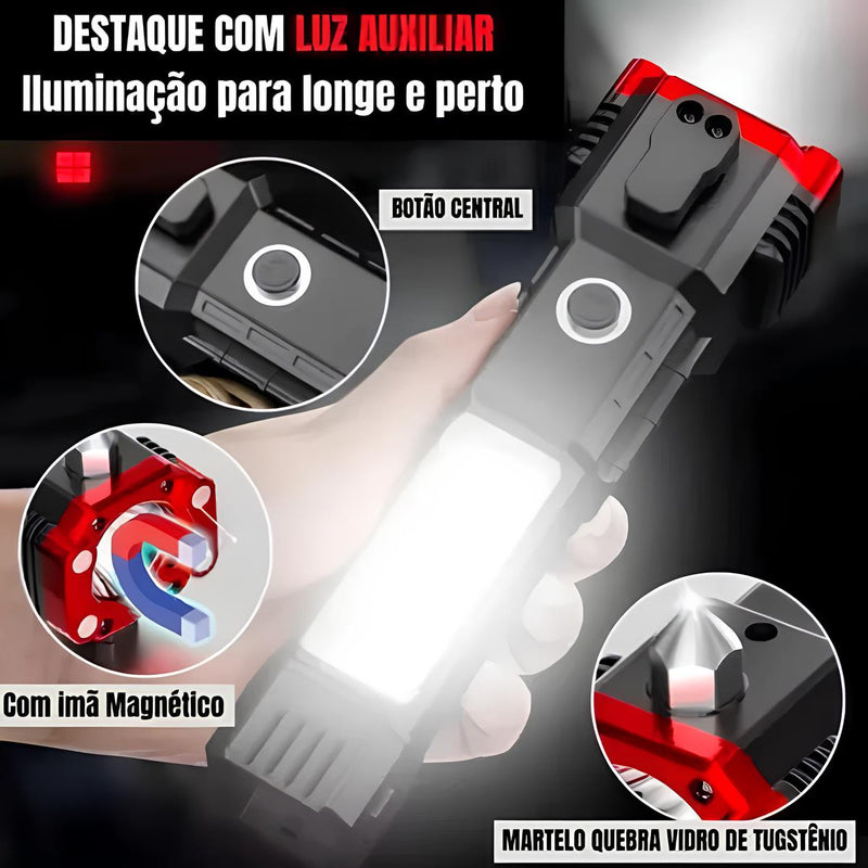 Lanterna Tática 4 em 1 com Powerbank Integrado - PAGUE 1 LEVE 2