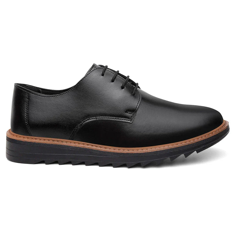 Sapato Social Masculino Esporte Fino Derby Preto Sola Alta