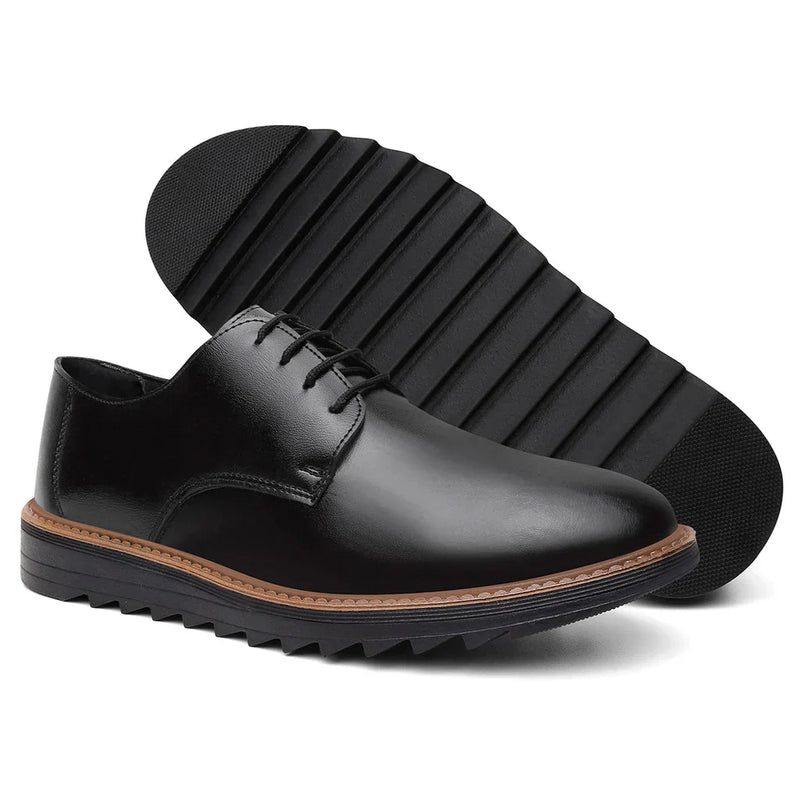 Sapato Social Masculino Esporte Fino Derby Preto Sola Alta